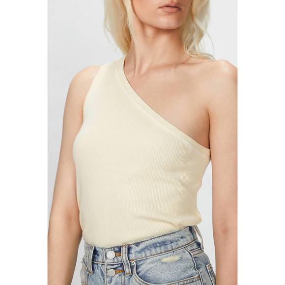 NEW LANSTON declan one shoulder tank in butter - Picture 1 of 2
